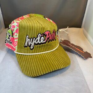 Hyde Park Corduroy Rope Snapback Trucker Hat Watermelon Embroidered NWT $100